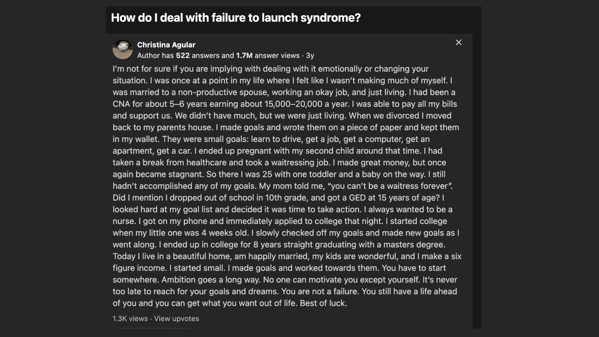quora discussions answering common questions about failure to launch syndrome and emotional growth challenges