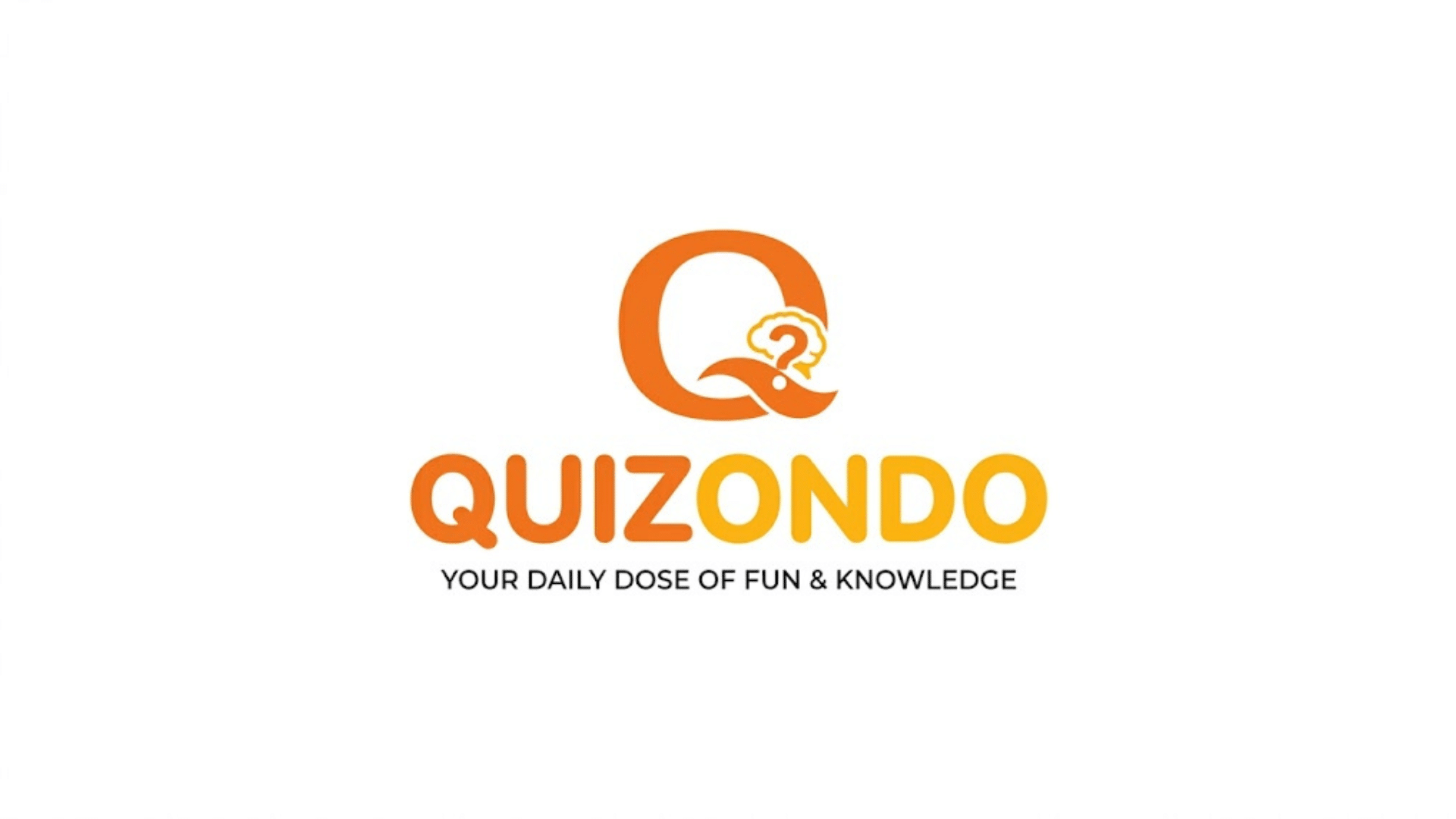 orange and yellow quizondo logo with a large letter q on a clean solid white background